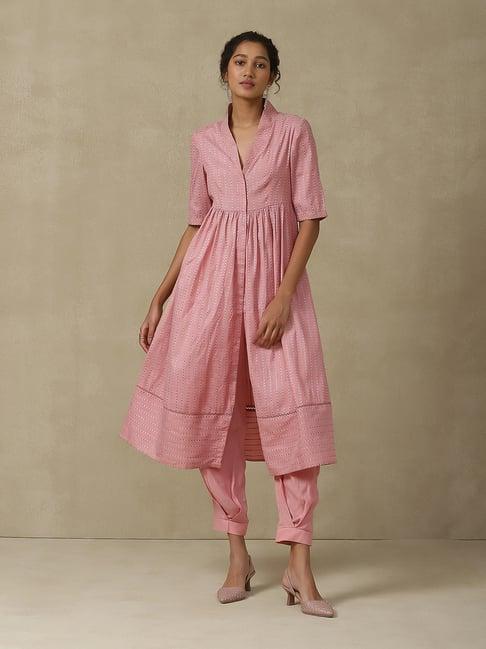 aarke ritu kumar peach printed kurta with pants