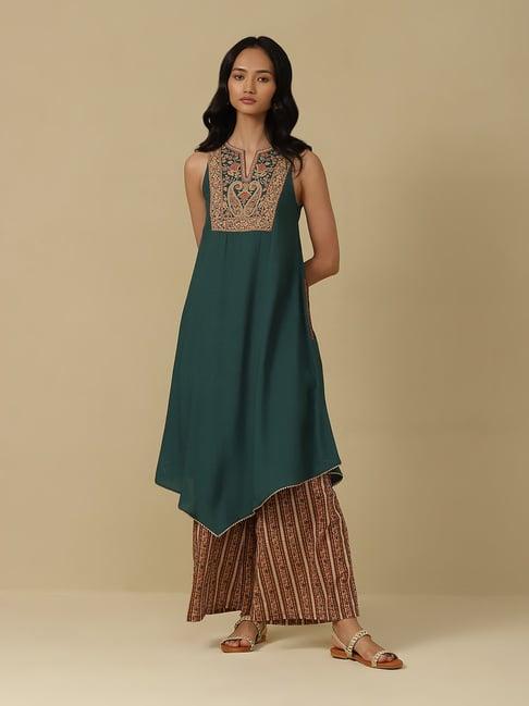 aarke ritu kumar green embroidered kurta with pants