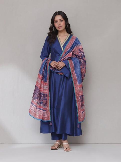 aarke ritu kumar blue kurta with pants & dupatta