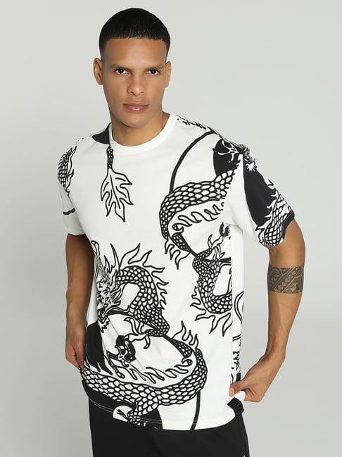 puma x staple white cotton relaxed fit printed t-shirt