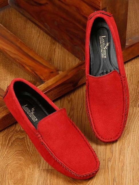 louis stitch men's ferrari red casual loafers