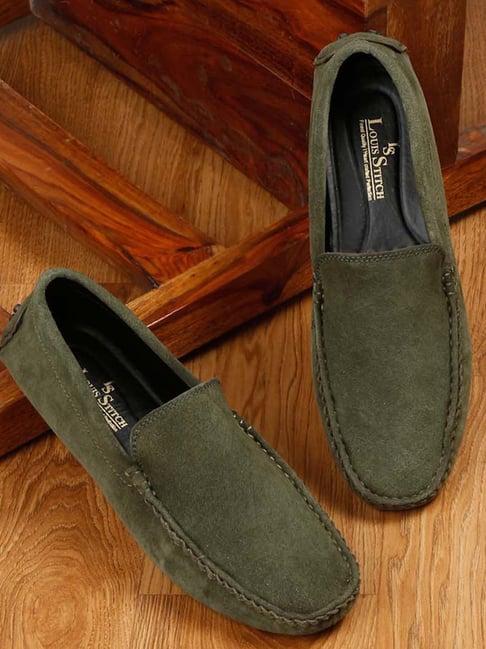 louis stitch men's seaweed green casual loafers