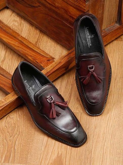 louis stitch men's rosewood formal mocassins