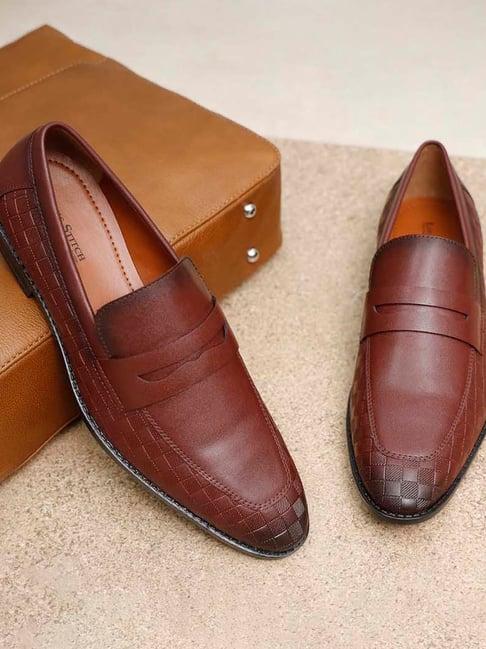 louis stitch men's rosewood formal loafers