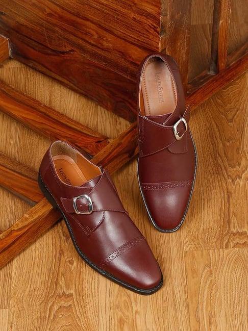 louis stitch men's rosewood monk shoes