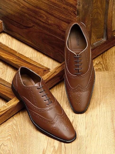 louis stitch men's tan brogue shoes