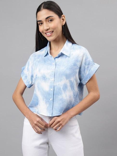 latin quarters blue tie-dye shirt