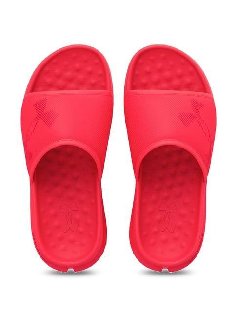 under armour men's summit fat tire sway red slides