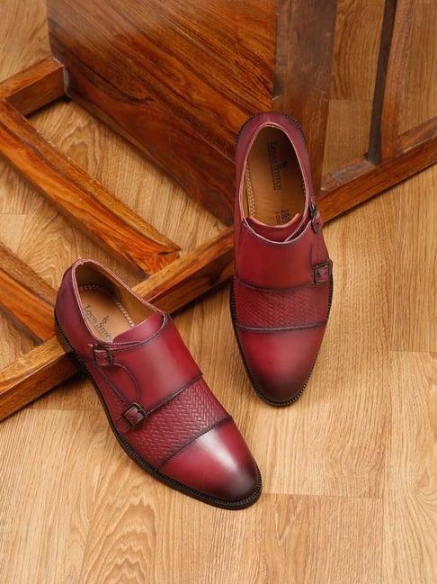 louis stitch men's rosewood monk shoes