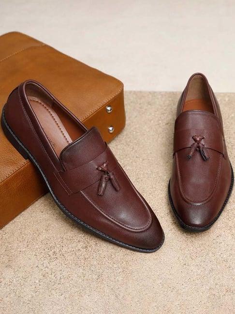 louis stitch men's rosewood formal mocassins