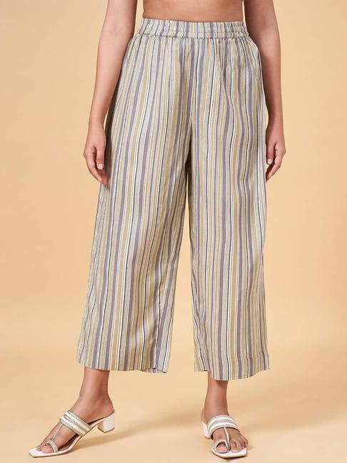 rangmanch by pantaloons multicolored striped palazzos