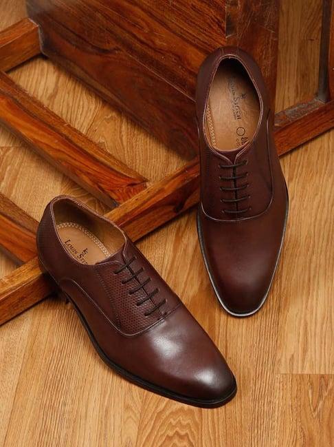 louis stitch men's brunette brown oxford shoes