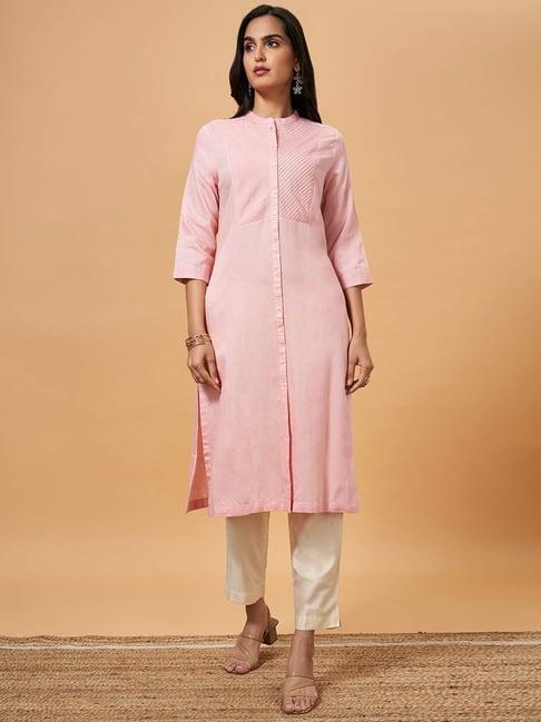 marigold lane pink straight kurta