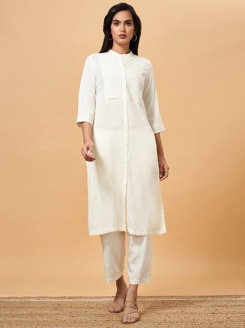 marigold lane off-white straight kurta