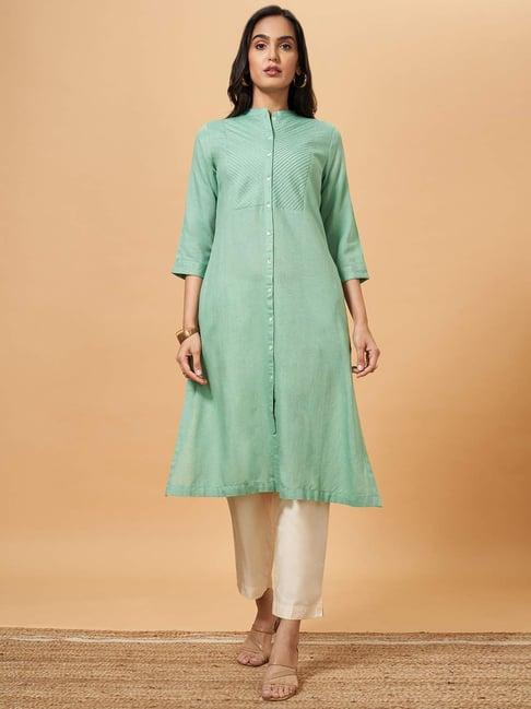 marigold lane green straight kurta