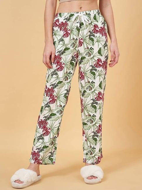 dreamz by pantaloons white floral print pyjamas