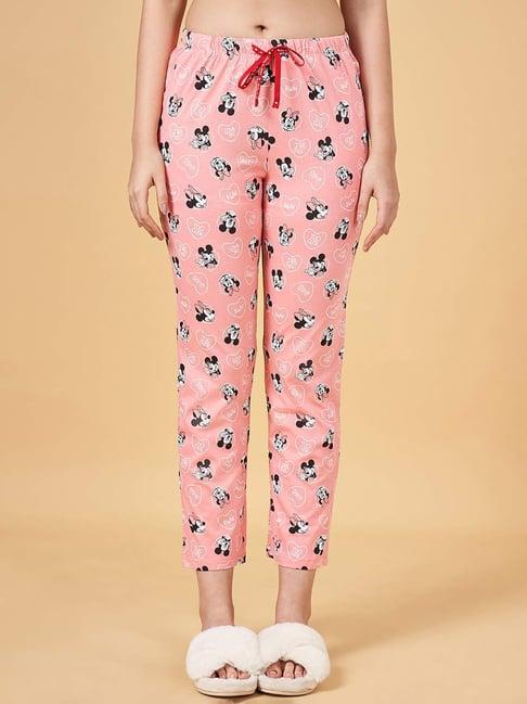 dreamz by pantaloons peach cotton printed pyjamas