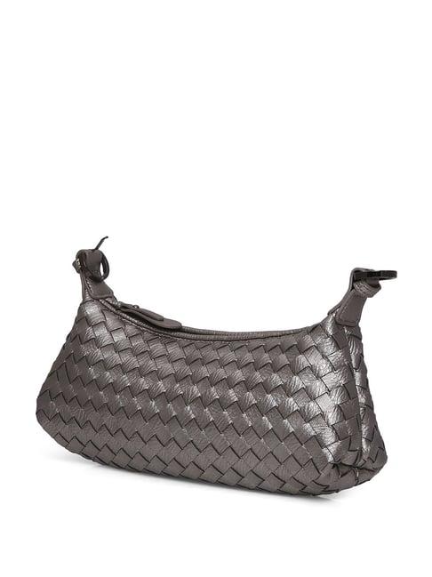 inc.5 grey pu textured sling handbag