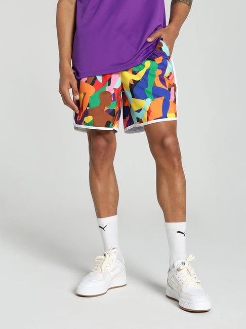 puma pride love marathon multicolored relaxed fit printed sports shorts