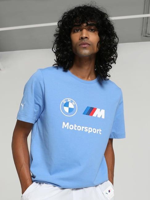 puma bmw m motorsport blue skies cotton regular fit printed sports t-shirt