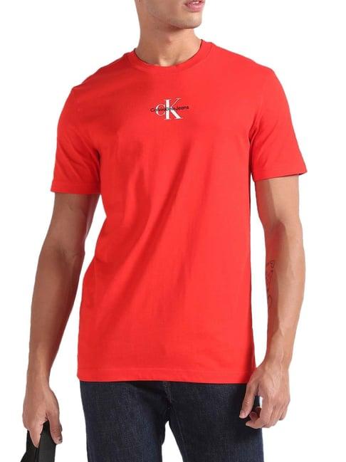 calvin klein fiery red regular fit t-shirt