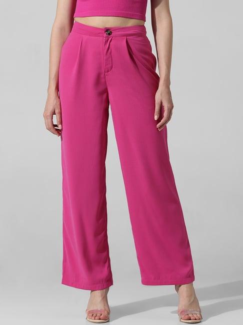 only fuchsia regular fit high rise pants