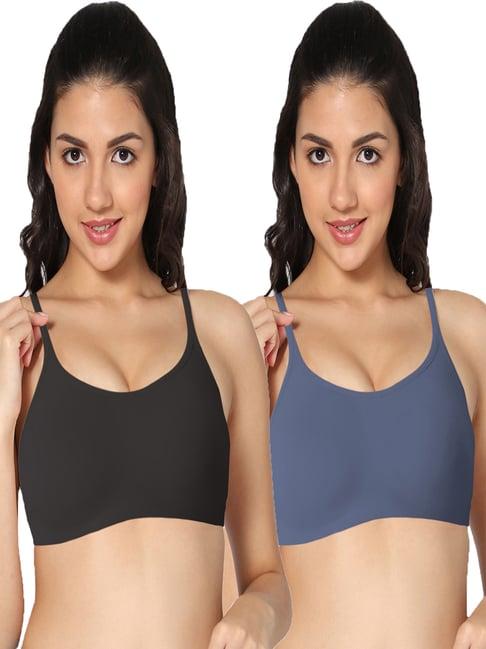 in care black & grey sports bra- pack of 2