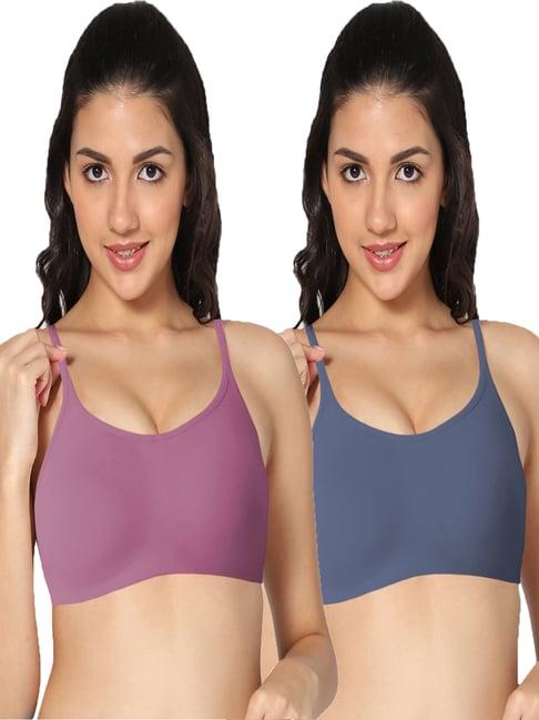 in care grey & purple sports bra- pack of 2