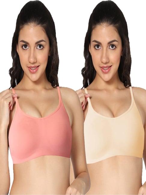 in care peach & beige sports bra- pack of 2