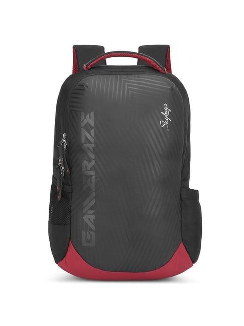 skybags gameraze 01 gaming black & red polyester printed laptop backpack - 25 ltrs