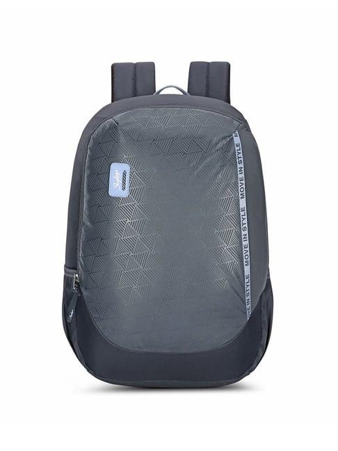 skybags whiz dark grey polyester printed laptop backpack - 26 ltrs