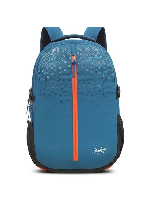 skybags xelius pro 04 blue polyester printed laptop backpack - 29 ltrs