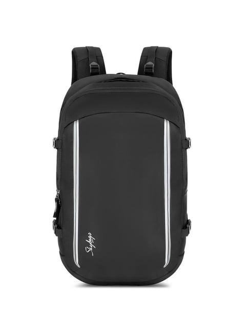 skybags quest black polyester printed weekender backpack - 32 ltrs