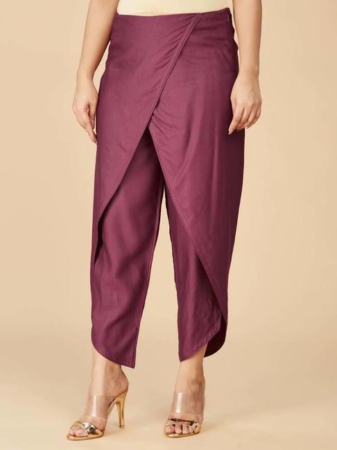 fabindia purple regular fit dhoti pants