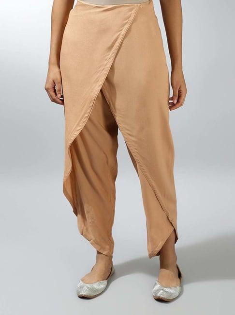 fabindia beige regular fit dhoti pants