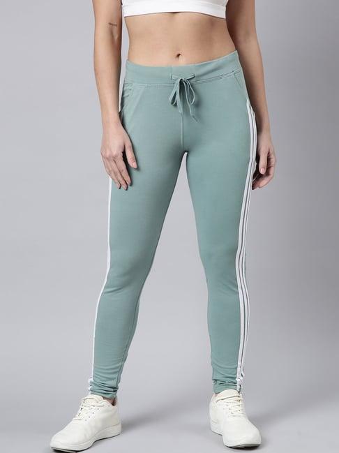 showoff green slim fit trackpants