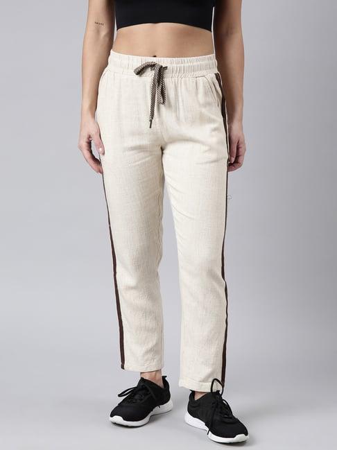 showoff beige regular fit trackpants