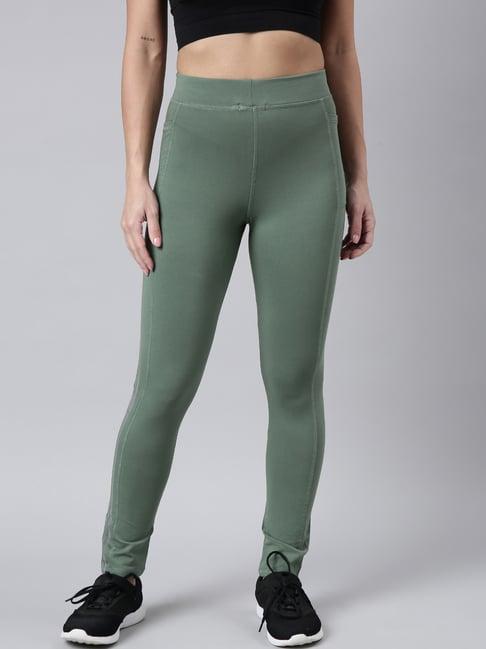 showoff green slim fit trackpants