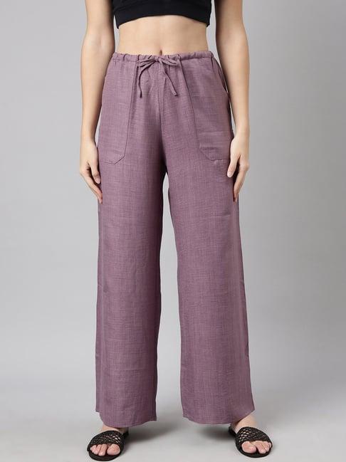 showoff mauve regular fit mid rise palazzos