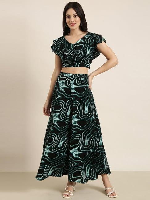 showoff black & blue printed co-ord set