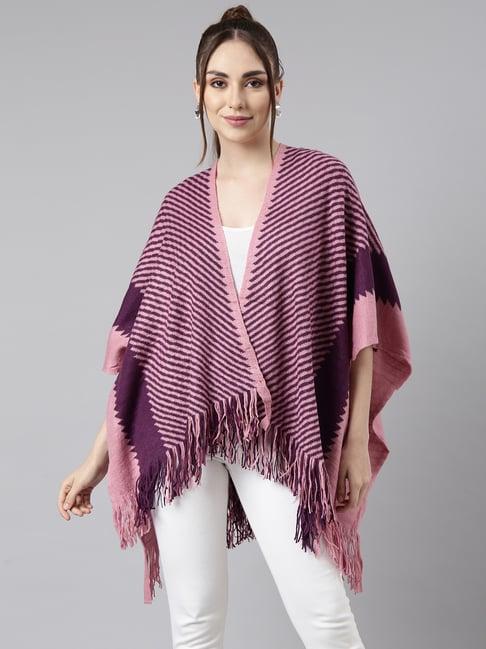 showoff lavender striped poncho