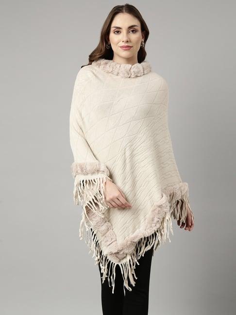 showoff beige regular fit poncho