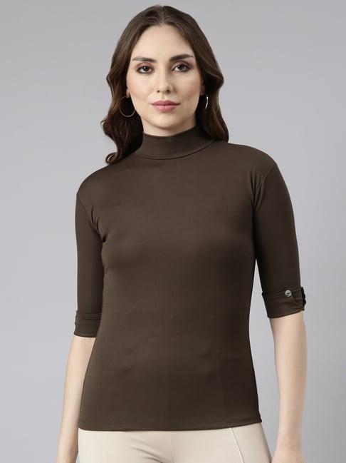 showoff olive regular fit top