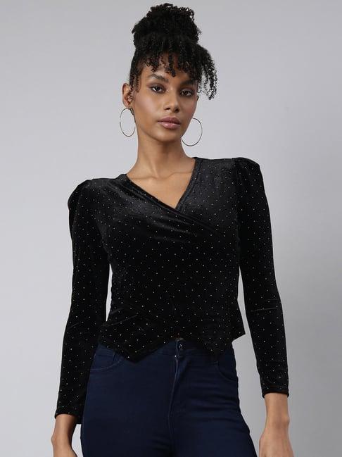 showoff black embellished top