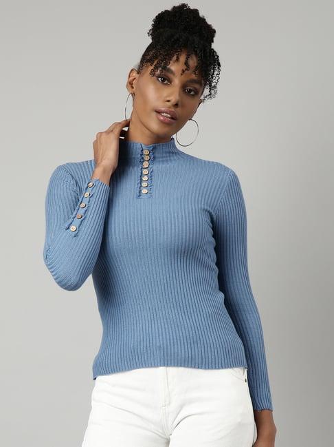 showoff blue regular fit top