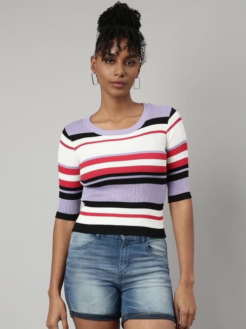 showoff purple striped top