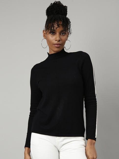 showoff black regular fit top