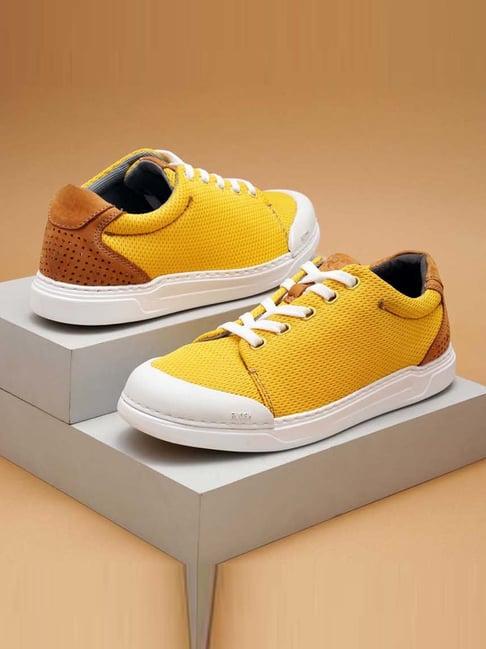 ruosh men's yellow casual sneakers