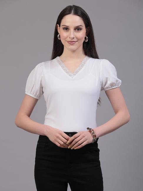 style quotient white regular fit top