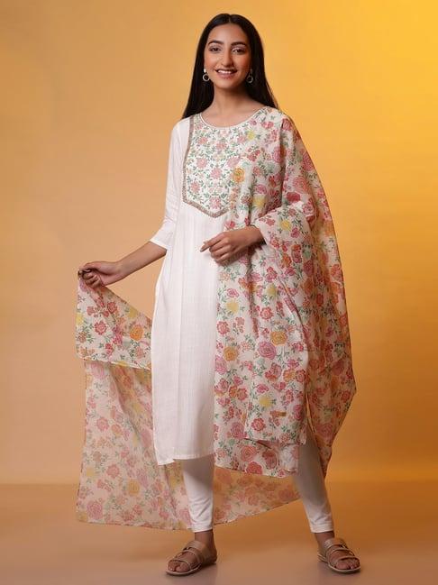 aurelia off-white printed dupatta